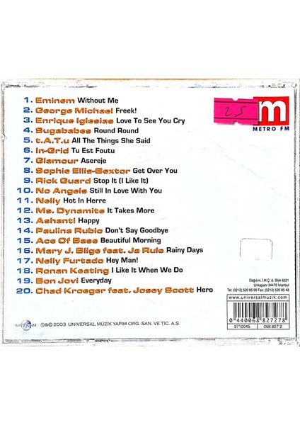 Metro Hits 2003 CD fiyatları