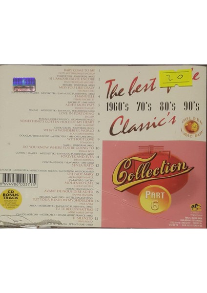 The Best of the Classic's Collection Part 6 CD fiyatları