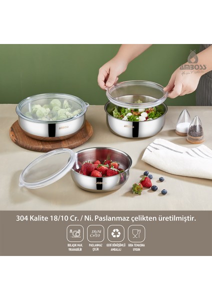 Prime 6 Parça Saklama Kabı Kapaklı