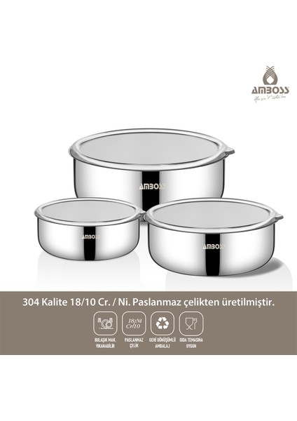 Prime 6 Parça Saklama Kabı Kapaklı