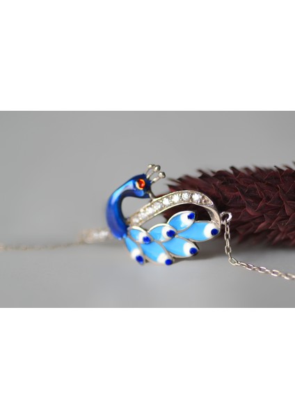 Italyan Tasarım Mavi Tavus Kuşu 925 Ayar Gümüş Bileklik fiyatları