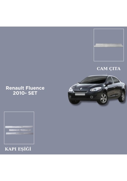 Aksesuar Renault Fluence 2010-SET Cam Çıta-Kapı Eşiği