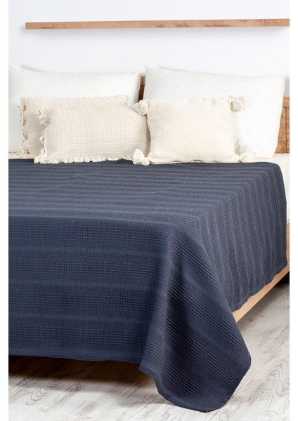 Mylasahome Doğal Pamuk Bordürlü Desenli Çift Kişilik Pike 200 x 220 cm