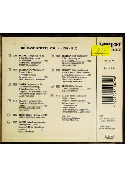 100 Masterpieces Vol.4 (1788 – 1810) CD fiyatları