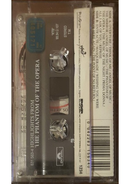 Highlights From The Phantom Of The Opera Kaset