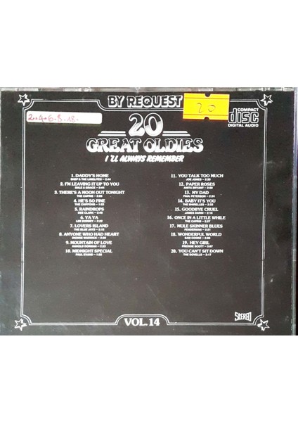 20 Great Oldies – I 'll Always Remember Vol 14 CD fiyatları