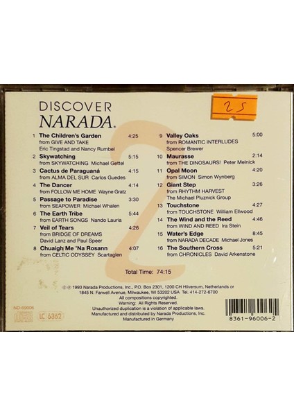 Discover Narada 2 CD