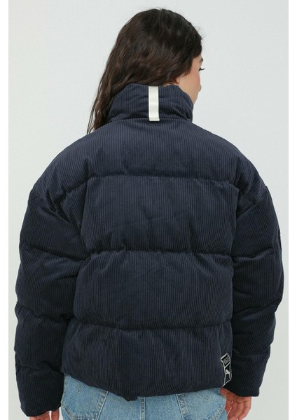 x Vogue Oversize Women's Puffer Jacket Navi Kadın Büyük Beden Kaz Tüyü Şişme Ceket Lacivert