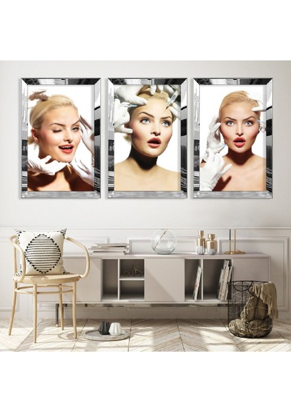 Kuaför Gümüş Pleksi Kenar Mdf Tablo