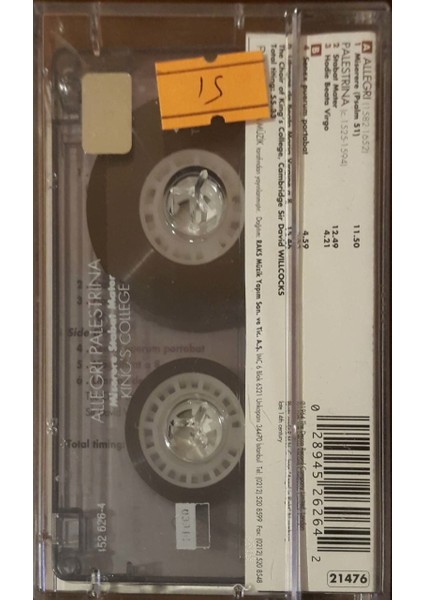 Allegri Palestrina Miserere Stabat Mater King S College 2 Kaset fiyatları