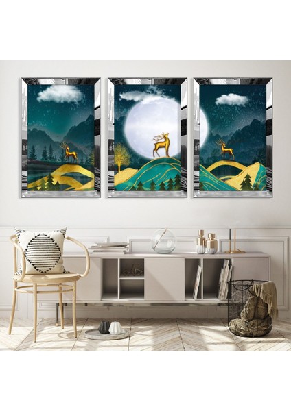 Geyik Gold Pleksi Kenar Mdf Tablo