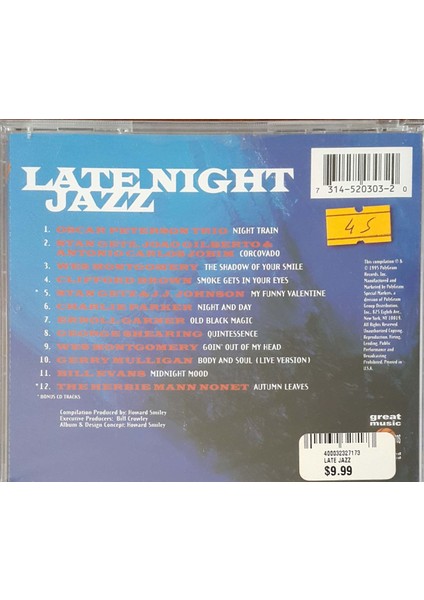 Late Night Jazz CD fiyatları