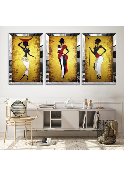 Mısır Medeniyeti Gümüş Pleksi Kenar Mdf Tablo