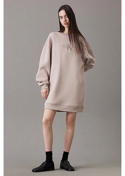 Embroıdered Monologo Crew Dress