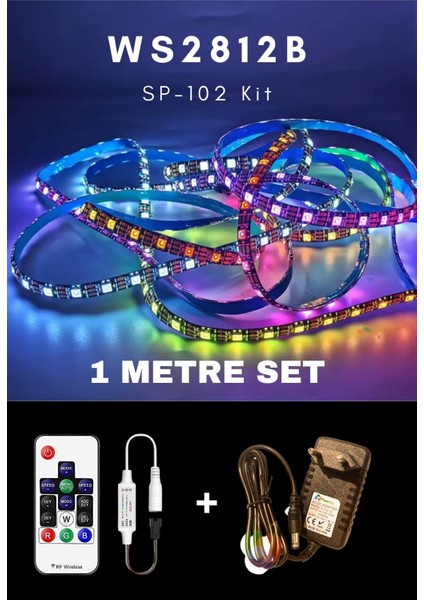 WS2812B SP-102 Kumandalı / Tak Çalıştır Adreslenebilir Şerit LED