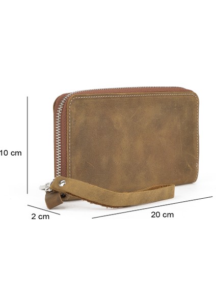 Ziya, Unisex Hakiki Deri Portföy Çanta 143445Z102 Taba