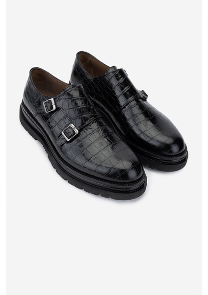 Erkek Hakiki Deri Siyah Kroko Klasik Ayakkabı 537 3511 Erk Ayk SK24-25 Sıyah Kroko fiyatları