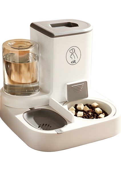 2’si 1 Arada Kedi ve Köpek Mama-Su Kabı - 2.2l Mama Haznesi ve 1l Porselen Su Kasesi