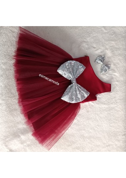 Kız Çocuk Kırmızı Tek Omuz Elbise