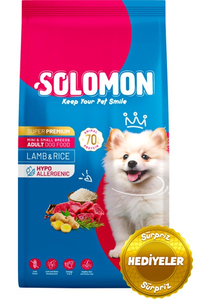 Yetişkin Küçük Irk Kuzu'lu Süper Premium Köpek Maması 9 kg Hipoalerjenik - Düşük Tahıllı