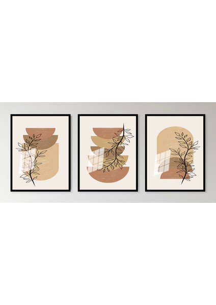 3 Parça Çerçeveli Dekoratif Boho Ahşap Tablo Seti Bestablo indirimleri