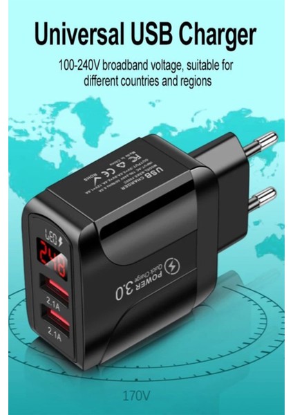 Z2 Led Göstergeli Şarj Adaptörü -2 Port