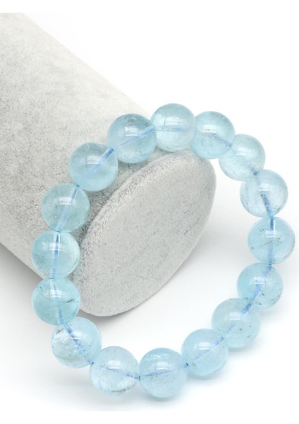 Topaz Doğal Taş Bileklik 13 mm Küre Kesim