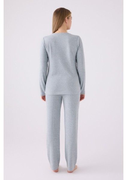 Lisanslı Yumuşak Dokulu Termal Kumaş Uzun Kol Kadın Pijama Takım 8908 indirimleri