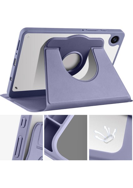 Samsung Galaxy Tab A9 Plus X210 11INÇ Uyumlu Kılıf Termik Kalem Bölmeli Dönebilen Standlı Kılıf