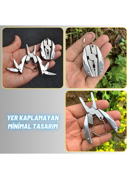 Anahtarlık Outdoor Katlanır Pense Çakı Bıçak Seti Kamp Piknik Çok Fonksiyonlu mini alet seti