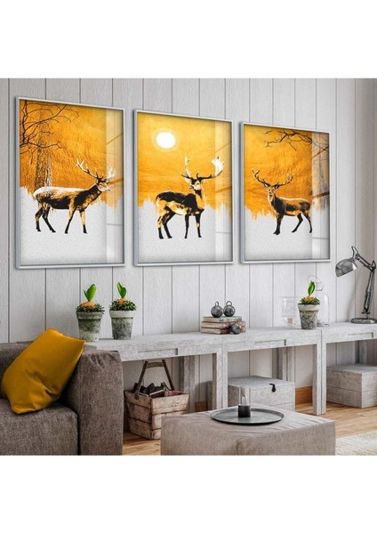 GEYİK 3'LÜ METAL ÇERÇEVELİ CAM TABLO SETİ fiyatları