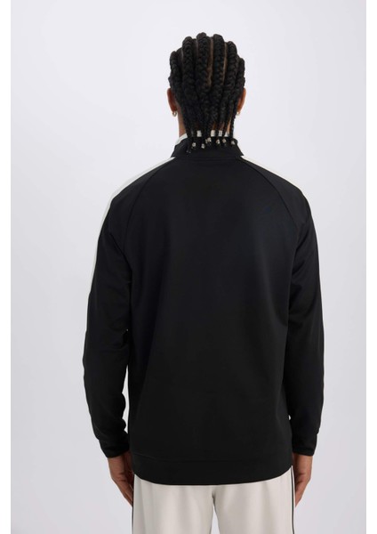 Fit Standart Fit Fermuarlı Dik Yaka Skuba Dalgıç Kumaş Cepli Sporcu Sweatshirt X9124AZ24AU