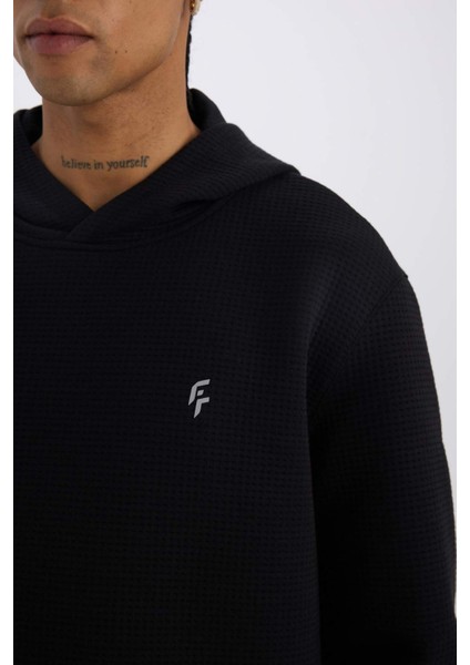 Fit Standart Fit Kapüşonlu Kapitoneli Sweatshirt D0752AX24AU