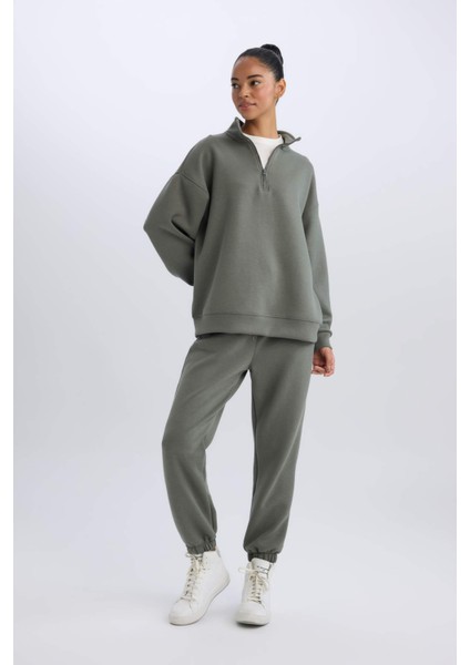 Fit Standart Fit Uzun Jogger Eşofman Altı Cepli Beli Paçası Lastikli E3546AX24WN