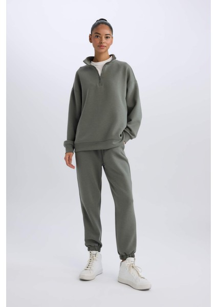 Fit Standart Fit Uzun Jogger Eşofman Altı Cepli Beli Paçası Lastikli E3546AX24WN