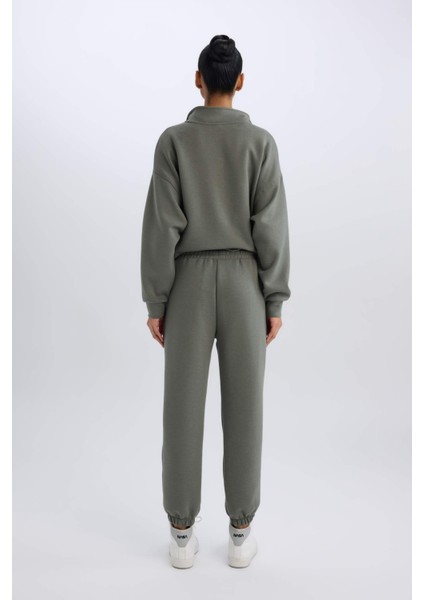 Fit Standart Fit Uzun Jogger Eşofman Altı Cepli Beli Paçası Lastikli E3546AX24WN