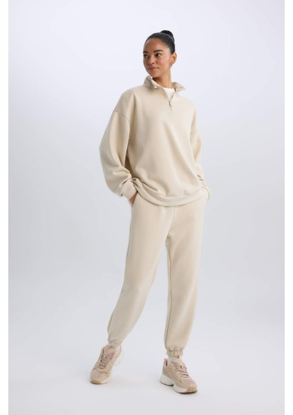 Fit Standart Fit Uzun Jogger Eşofman Altı Cepli Beli Paçası Lastikli E3546AX24WN