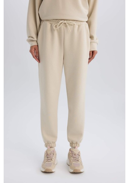 Fit Standart Fit Uzun Jogger Eşofman Altı Cepli Beli Paçası Lastikli E3546AX24WN