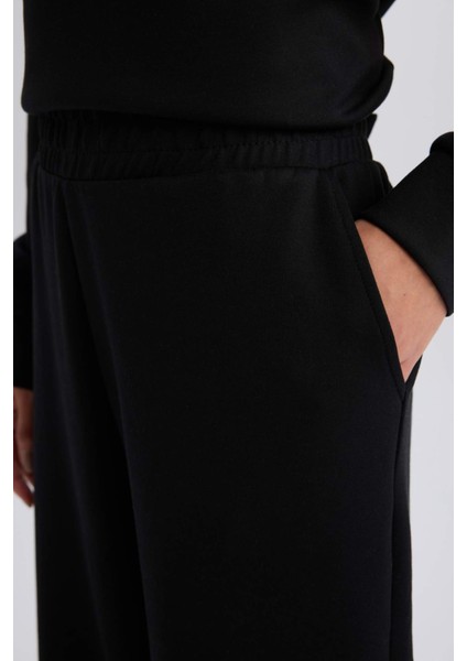 Fit Oversize Geniş Kalıp İnce Sporcu Eşofman Altı Çift Cepli Jogger Paça Standart Boy Skuba Dalgıç Kumaş Z6694AZ24AU