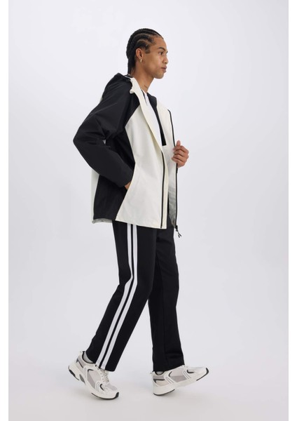 Fit Sporcu Jogger Eşofman Altı Standart Fit Standart Paça Skuba Dalgıç Kumaş Beli Lastikli Düz Paça E3932AX24WN