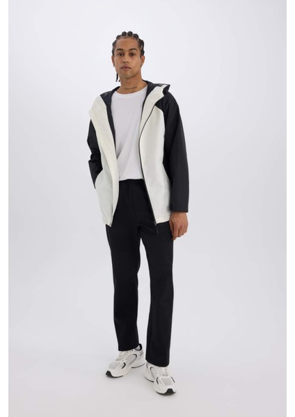 Fit Sporcu Jogger Eşofman Altı Standart Fit Standart Paça Skuba Dalgıç Kumaş Beli Lastikli Düz Paça E3932AX24WN