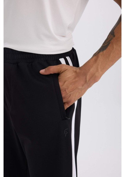 Fit Sporcu Jogger Eşofman Altı Standart Fit Standart Paça Skuba Dalgıç Kumaş Beli Lastikli Düz Paça E3932AX24WN