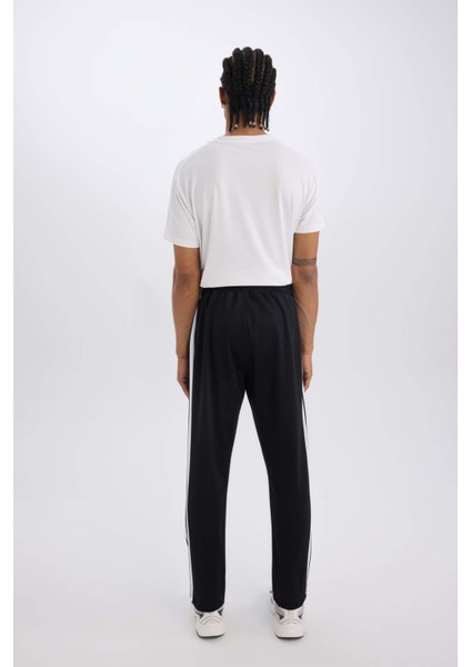 Fit Sporcu Jogger Eşofman Altı Standart Fit Standart Paça Skuba Dalgıç Kumaş Beli Lastikli Düz Paça E3932AX24WN