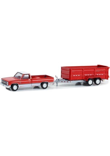 1983 Chevrolet K20 Scottsdale With Double-Axle Dump Trailer 1/64 Model Araba