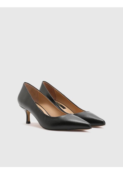 Tromso Hakiki Deri Kadın Siyah Topuklu Ayakkabı fiyatları