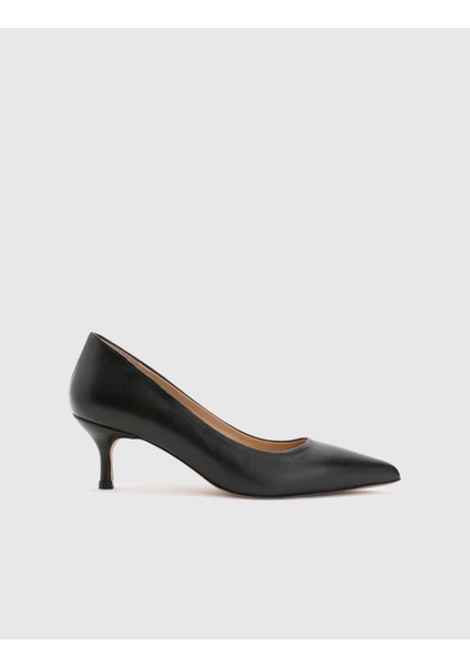 Tromso Hakiki Deri Kadın Siyah Topuklu Ayakkabı fırsatları