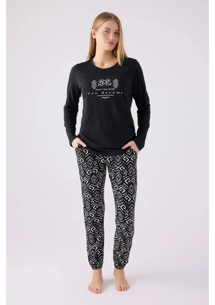 Uzun Kol Kadın Pijama Takım 8869