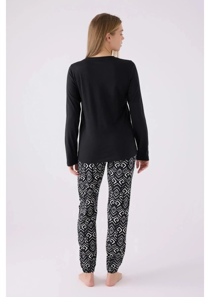 Uzun Kol Kadın Pijama Takım 8869