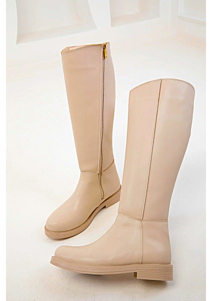 Kafkaslar Düz Kaymaz Taban Nut Renk Bayan Çizme fırsatları