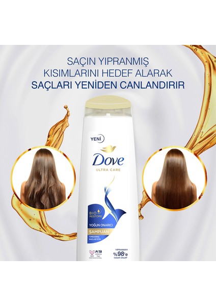 Ultra Care Yoğun Onarıcı Saç Bakım Seti: Şampuan 400 ml x 2 ve Saç Bakım Kremi 350 ml